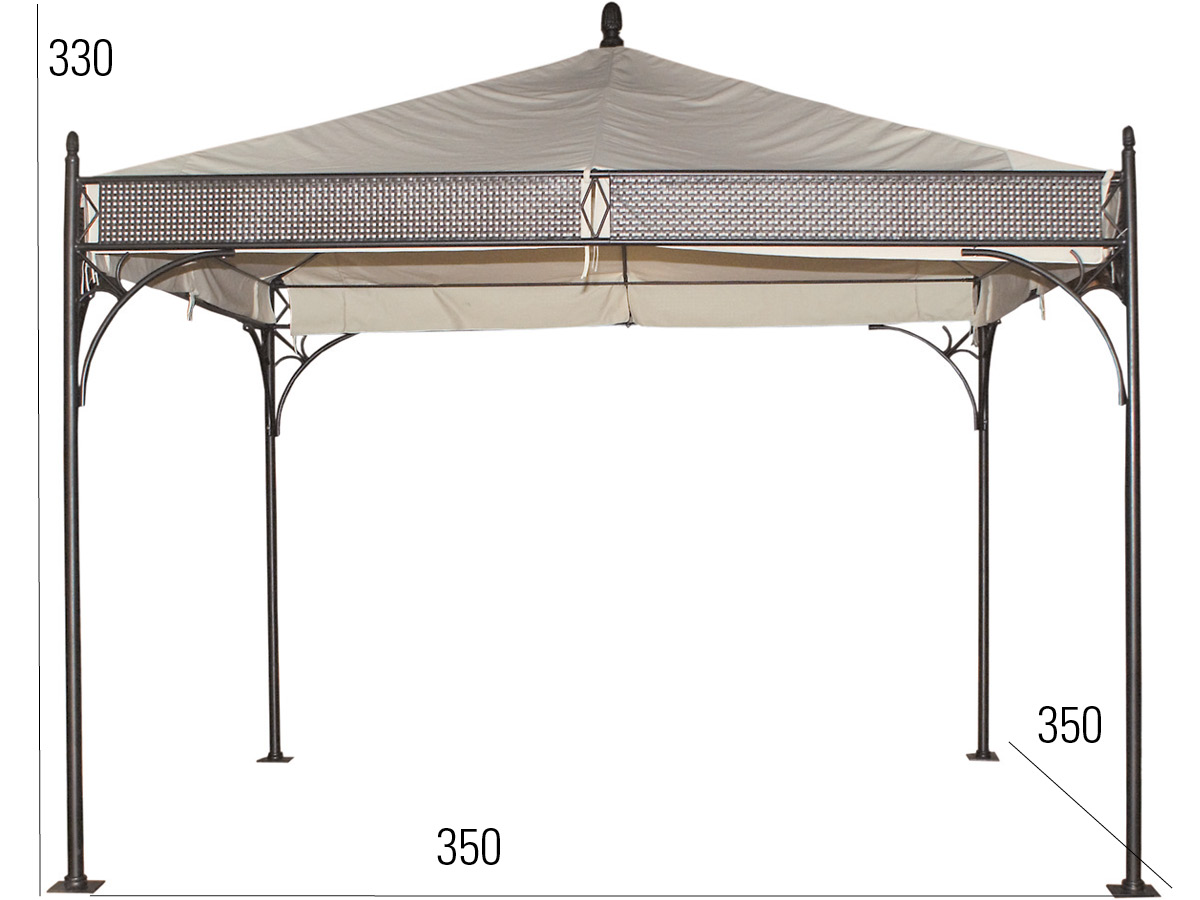 65.00.0200 Павильон Romeo Elegance Marone Antique 3,5 x 3,5 м Mbm - Вид №2