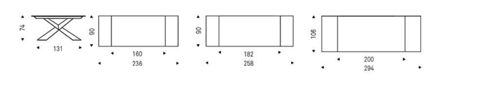 Стеклянный выдвижной прямоугольный стол Cattelan italia Tyron ARCH-00136857 - Вид №5