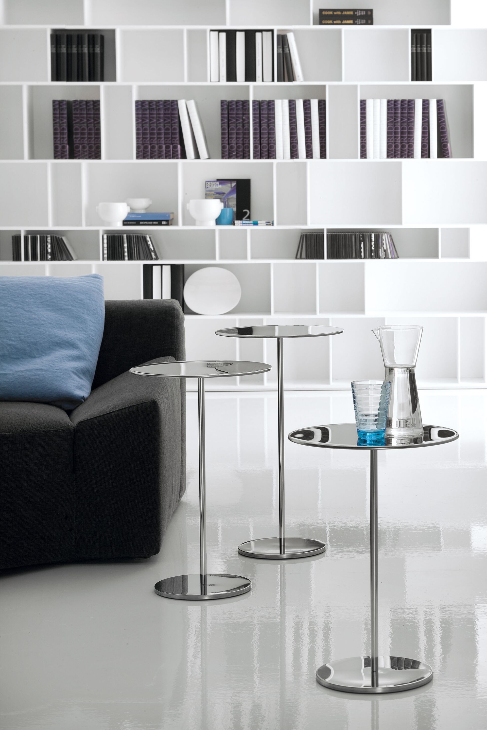 Круглый журнальный столик из нержавеющей стали и хрусталя Cattelan italia GLISS ARCH-00110301 - Вид №4