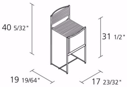 Alias Стул из стали и пвх с подставкой для ног Spaghetti sun-id-1461311 - Вид №4