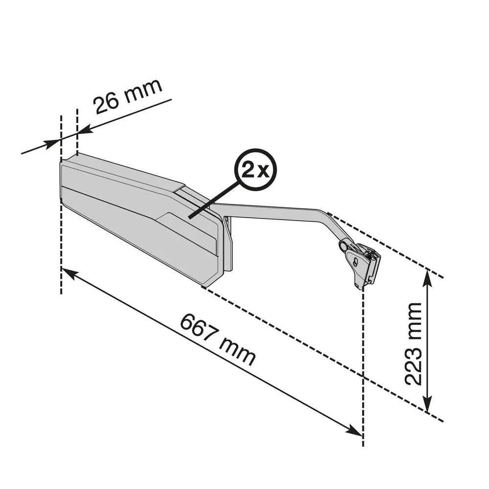 Механизм подъемный Free Fold нагрузка до 10 кг нержавеющая сталь KESSEBOHMER STLM-2009579 - Вид №10