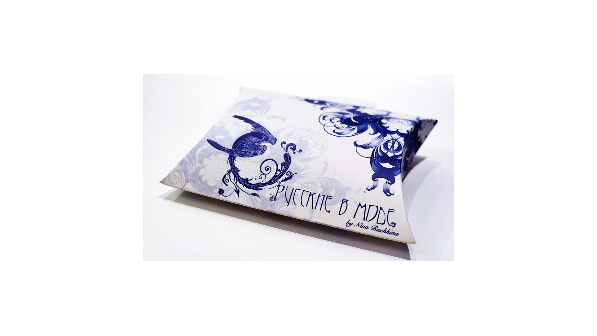 10633877 МД Нины Ручкиной Платок сувенирный "Гжель" 90х90см Ткань  - Вид №2