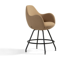 Тканевый мягкий барный стул со спинкой