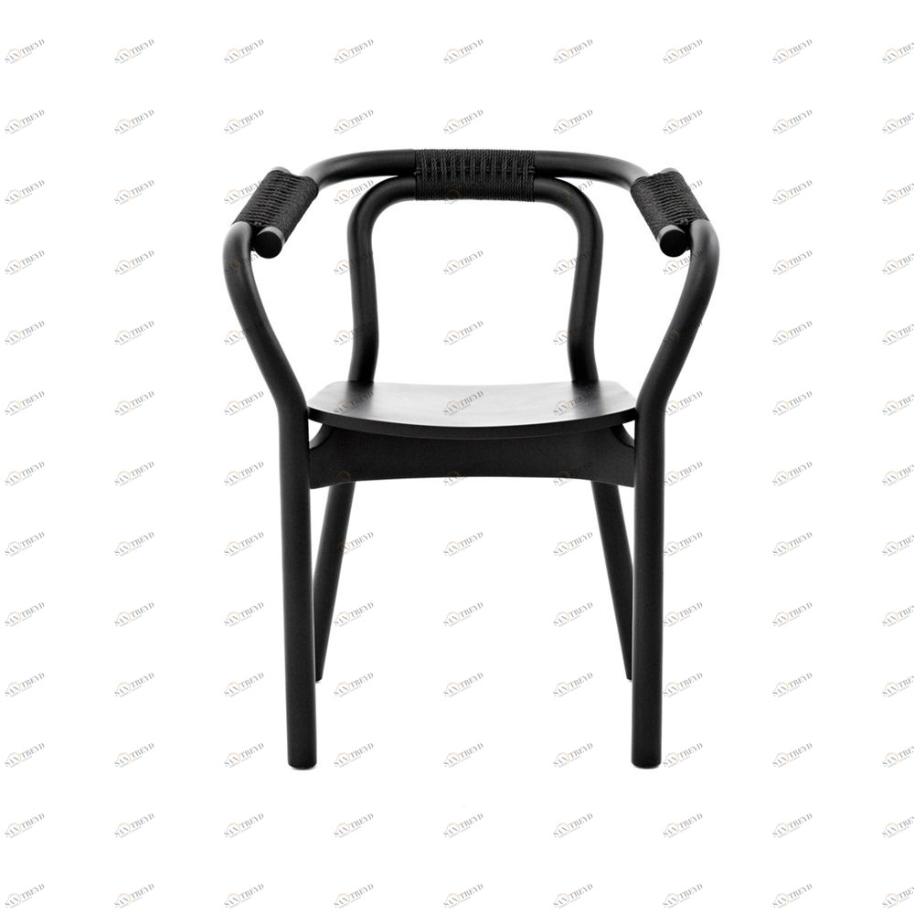 Стул из ясеня Knot 72х58.5х50.5 см, черный-черная оплетка Normann Copenhagen 602012
