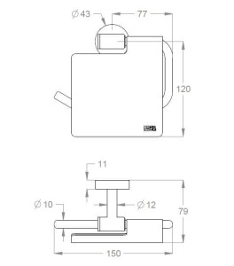 Держатель рулона из нержавеющей стали с крышкой