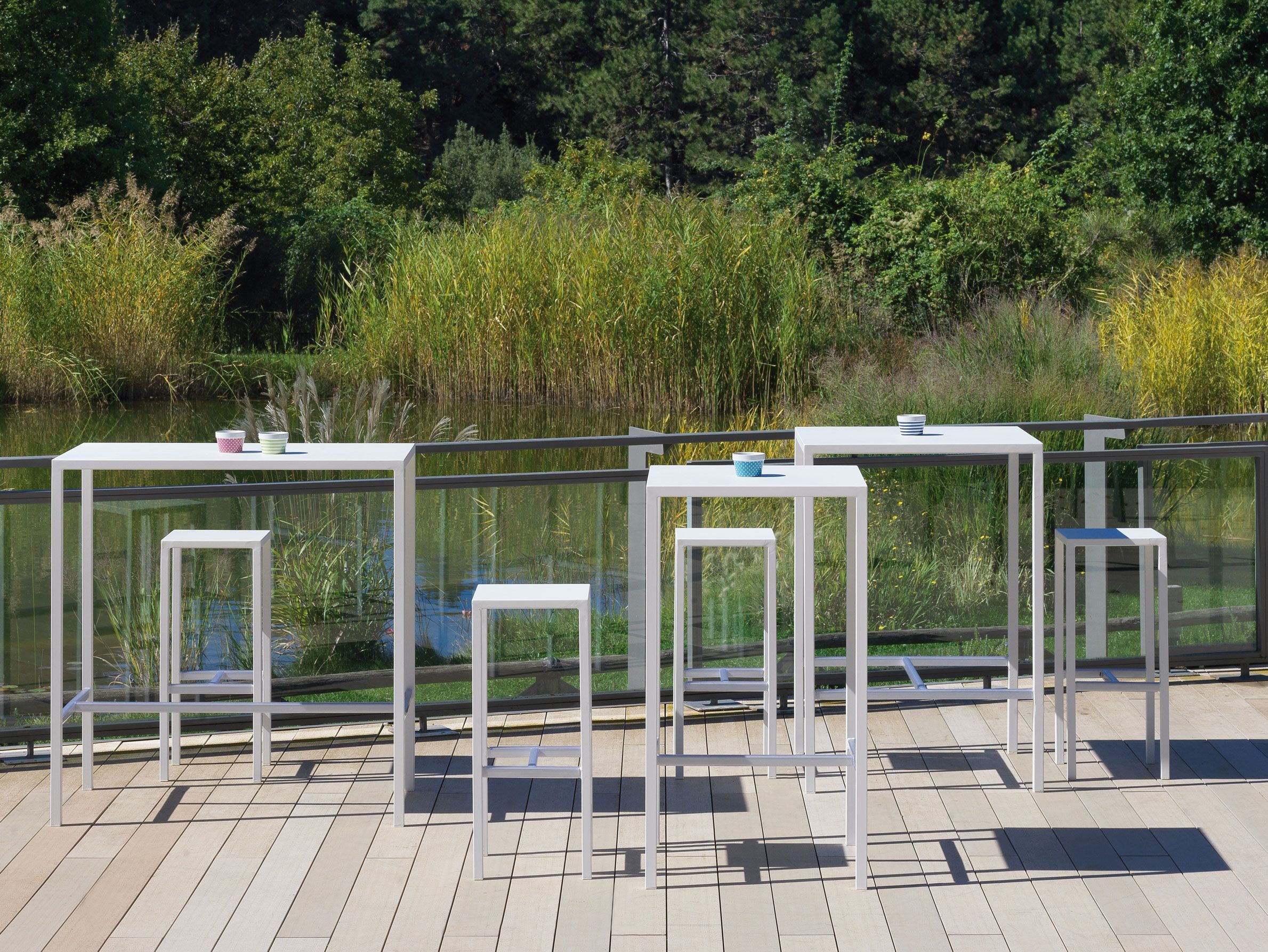 Высокий квадратный металлический садовый стол Vermobil SEASIDE ARCH-00134681 - Вид №5