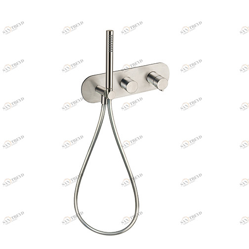 CRIRX602 Внешние части прогрессивного смесителя для ванны / душа для CRICS100 (правая сторона) - CRICS101 (левая сторона) с переключателем на 2 выпускных отверстия, ручным душем против известкового налета, гибким шлангом LONG LIFE Cristina Rubinetterie 