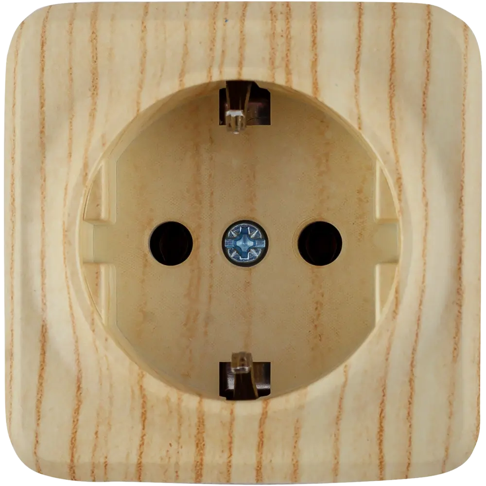 Розетка накладная Lexman First с заземлением, цвет дуб белёный STLM-2048593