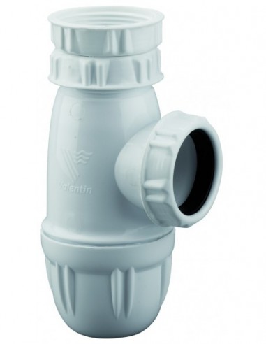 750300 001 00  Сифон для мойки, регулируемый по высоте и размеру, выход D 40 мм, сертифицирован NF, пластик Valentin Белый  - Вид №1