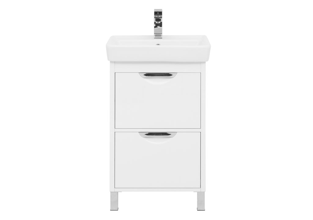 Тумба под раковину Aquanet Гретта 50 New белый (2 ящика) 00233576 - Вид №2