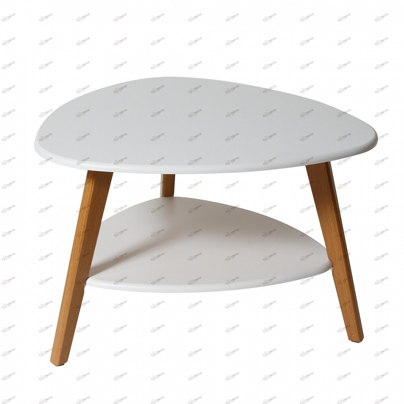 Кофейный столик с полкой белый Leset "Джилонг" IMPEX  00-3967359 Белый;коричневый 