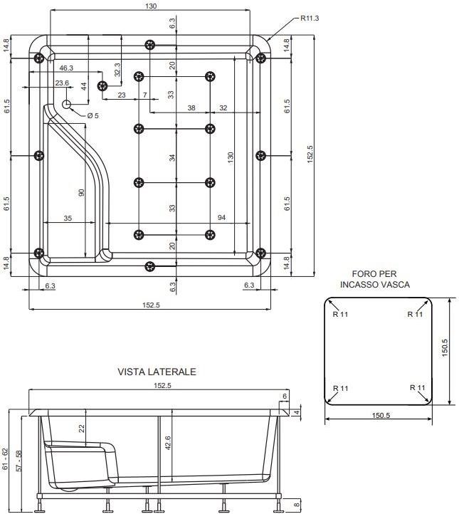 Gruppo Geromin Встроенная гидромассажная ванна Bolla sun-id-1405879 - Вид №1