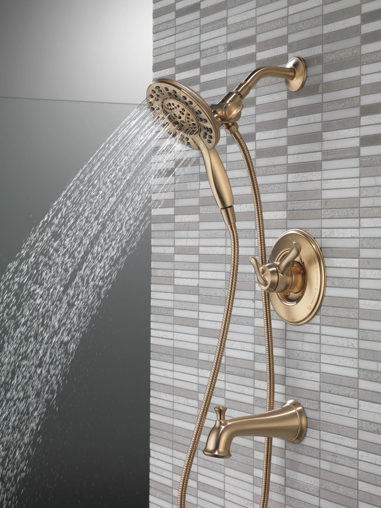 T17494-CZ-I Панель Monitor® 17 Series для ванны и душа с In2ition® Delta Faucet Linden Шампанское бронза  - Вид №12