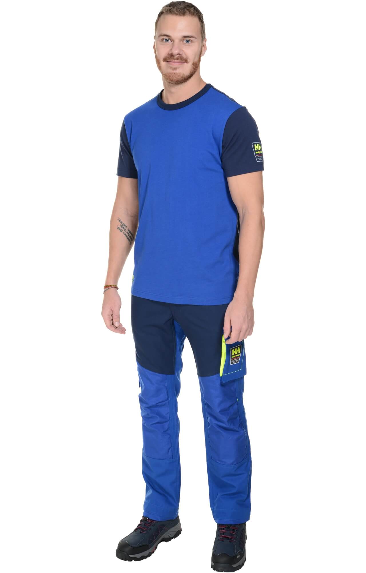 4957371 Футболка  темно-синяя с васильком Helly Hansen Work Wear AKER  Толстовки, рубашки, футболки, тенниски  размер XXL  - Вид №2