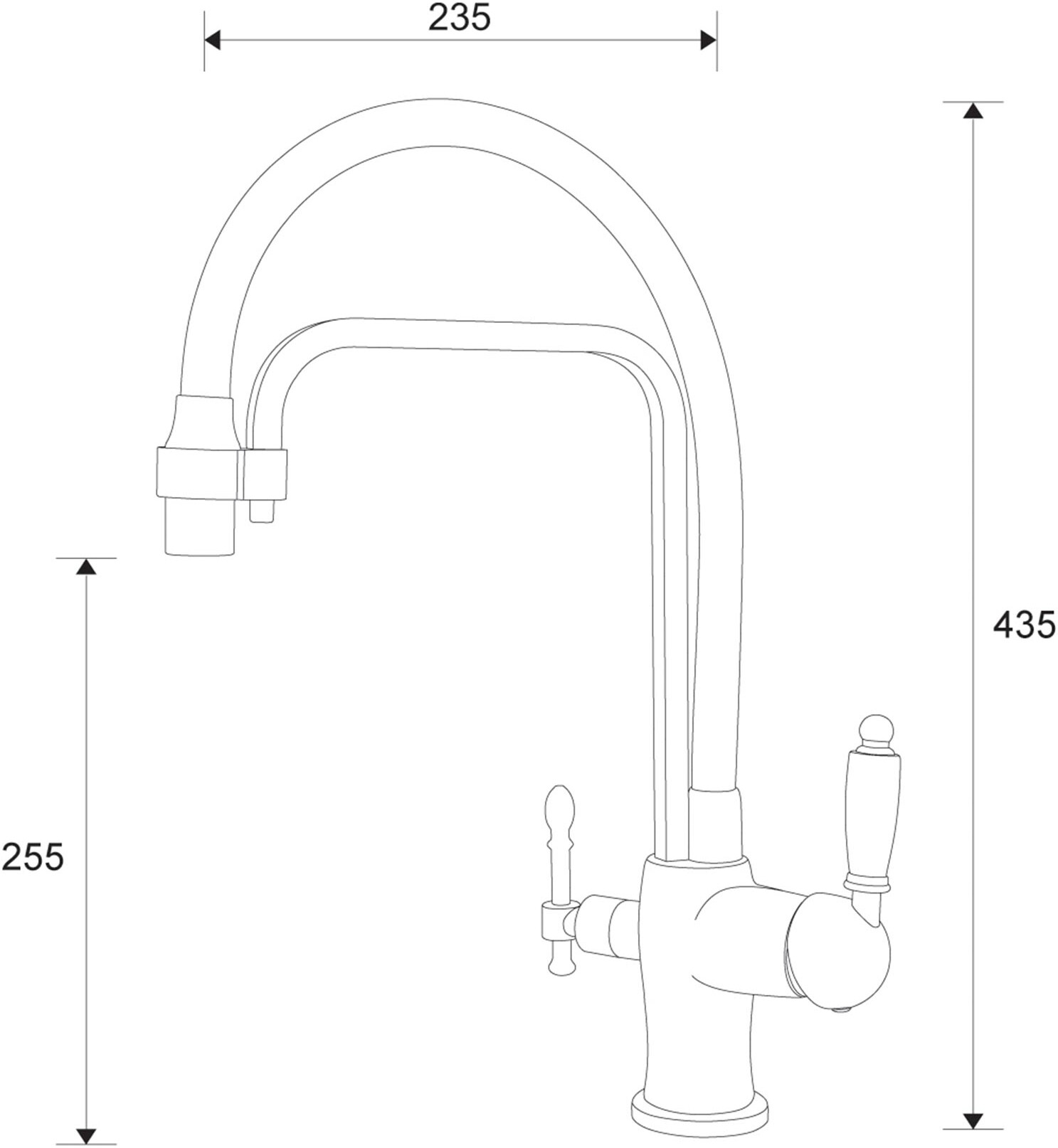 Смеситель ZorG Sanitary ZR 342-8 YF WHITE для кухонной мойки, белый - Вид №1