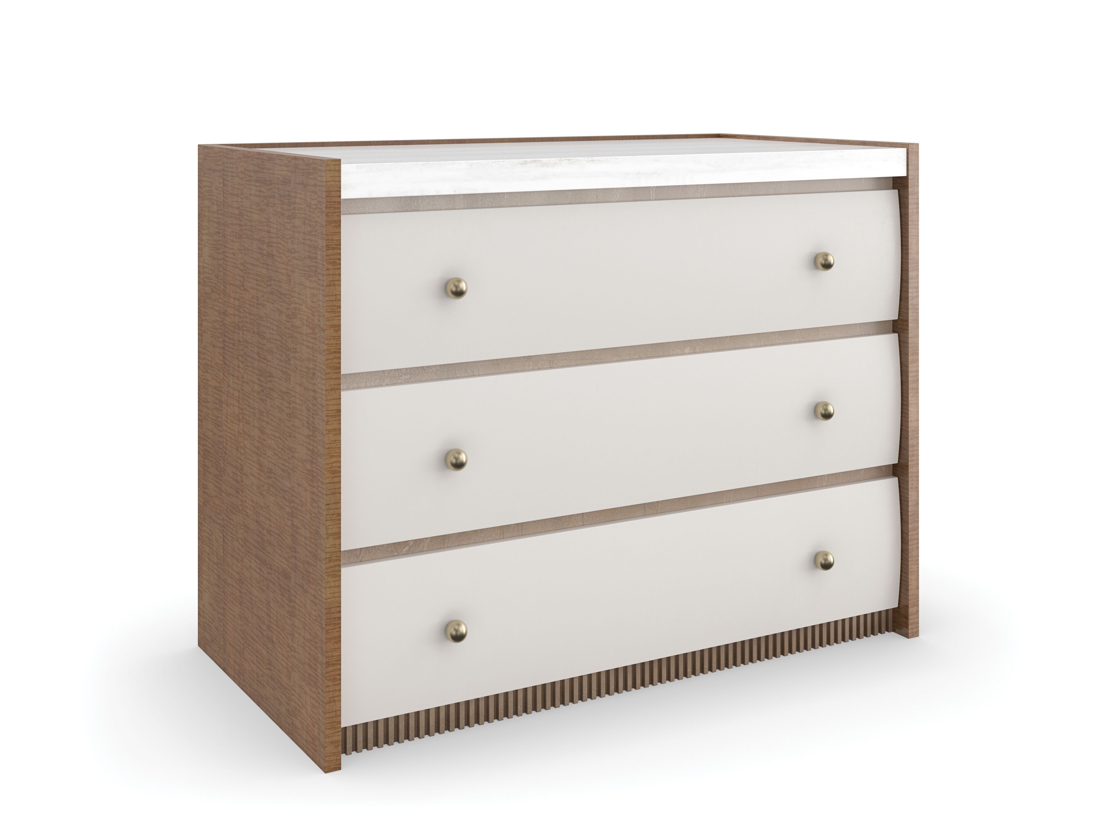 Деревянная прямоугольная тумбочка с ящиками и каменной столешницей Caracole Avignon ARCH-00025427 - Вид №7