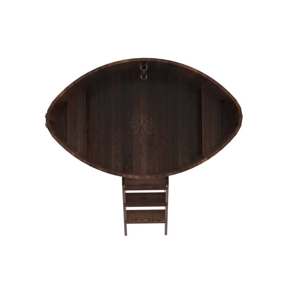 1181 Купель овальная из лиственницы 1,08х1,75х1,2 морёная премиум Alyarus  - Вид №4