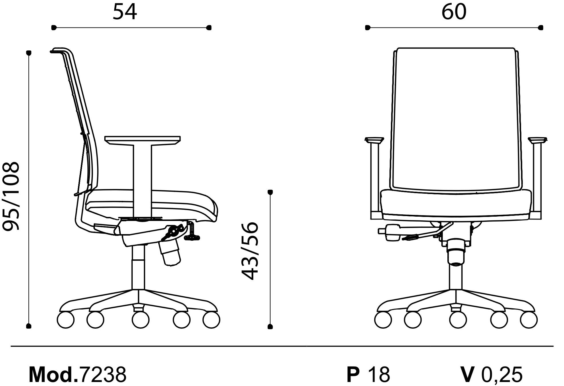 Поворотный операционный офисный стул с подлокотниками Ares Line Zero7 ARCH-00120242 - Вид №2