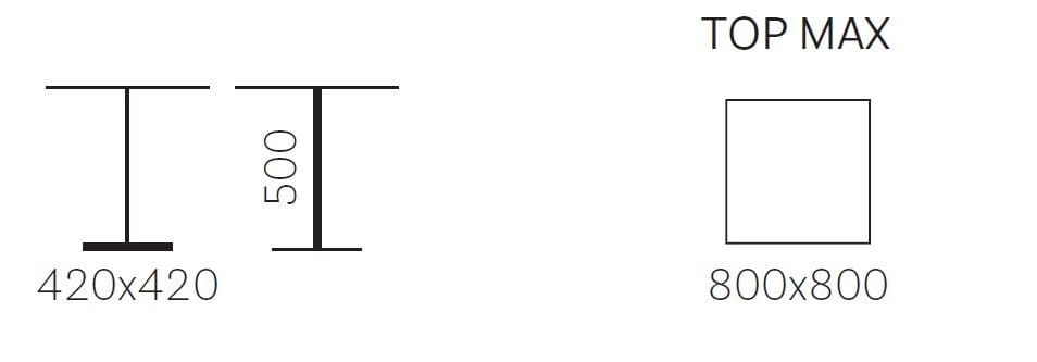 Стальной низкий квадратный журнальный столик для контракта Pedrali Lunar ARCH-00034878 - Вид №2