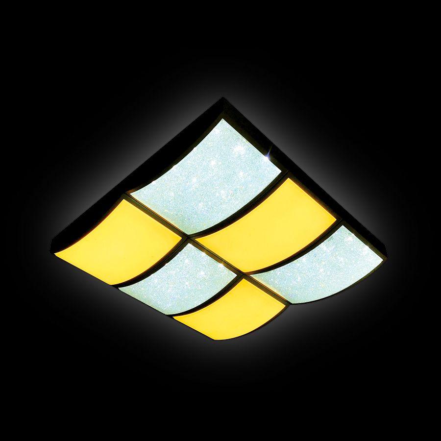 Потолочный светодиодный светильник Ambrella light Orbital Crystal Sand FS1510 WH/SD 144W D540*540 AMBRELLA LIGHT ORBITAL CRYSTAL SAND 223535 Белый  - Вид №2