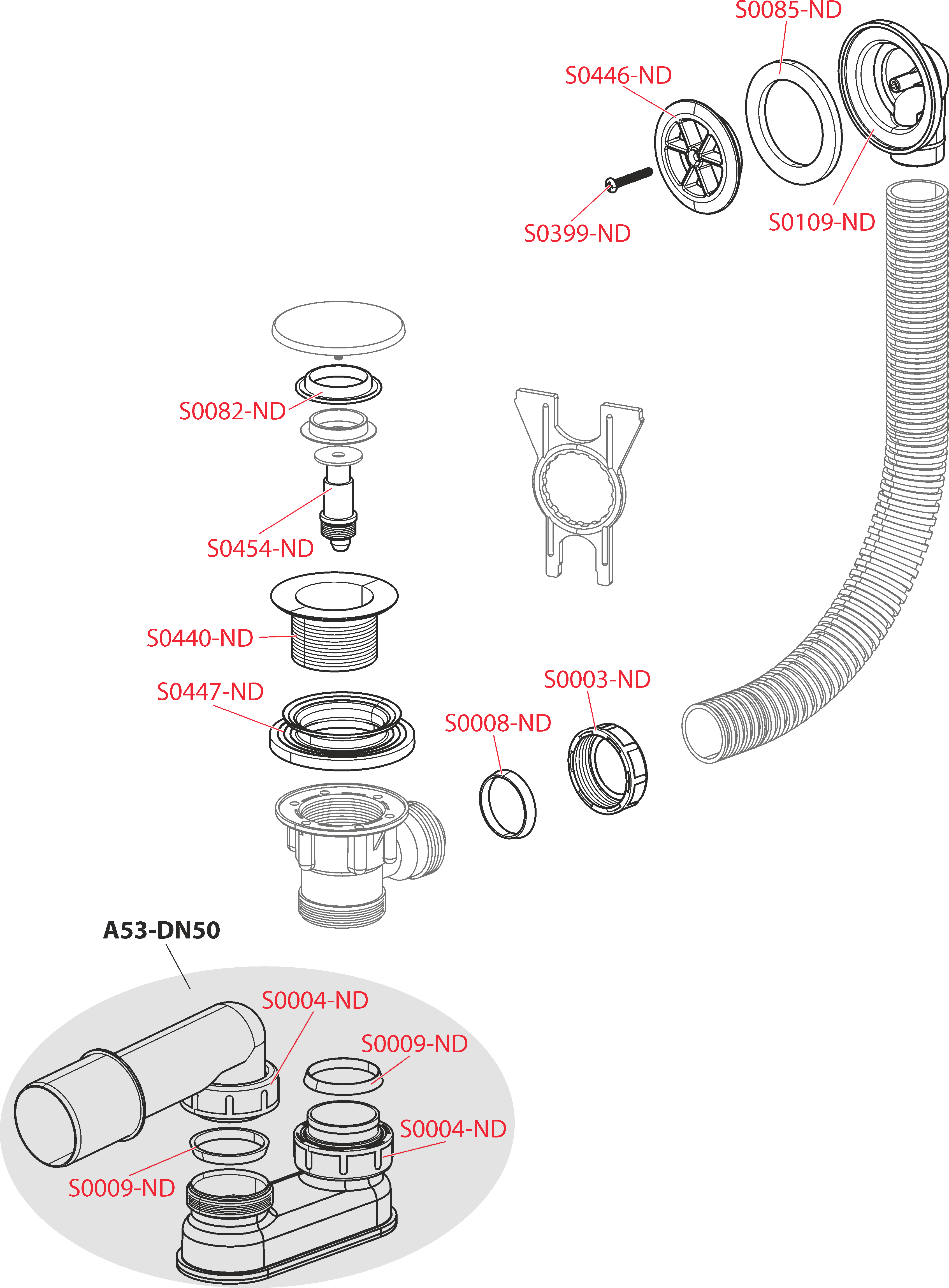 Сифон для ванны CLICK/CLACK, хром ALCAPLAST A505CRM - Вид №2