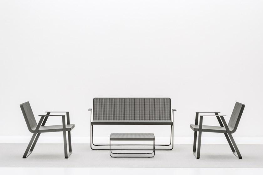 Terraforma Садовая скамейка из алюминия с подлокотниками Makemake Mkpacbal/1-mkpacba/2 - Вид №1