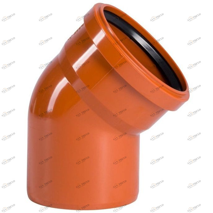 Отвод канализационный ПВХ 110мм 30° рыжий Политек 6382