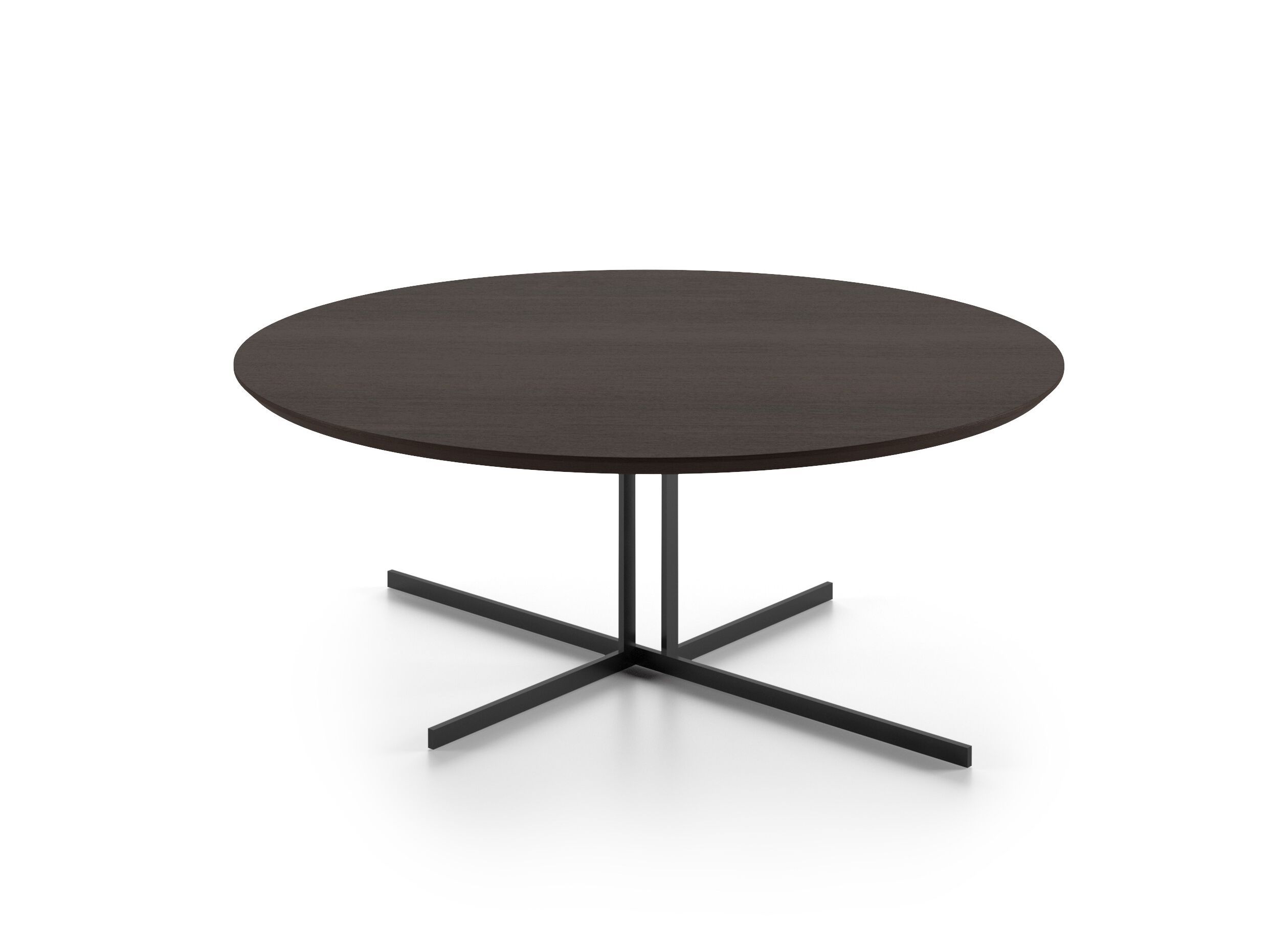 Низкий круглый журнальный столик с деревянной столешницей Natuzzi Italia ESTRO ARCH-00004654 - Вид №1