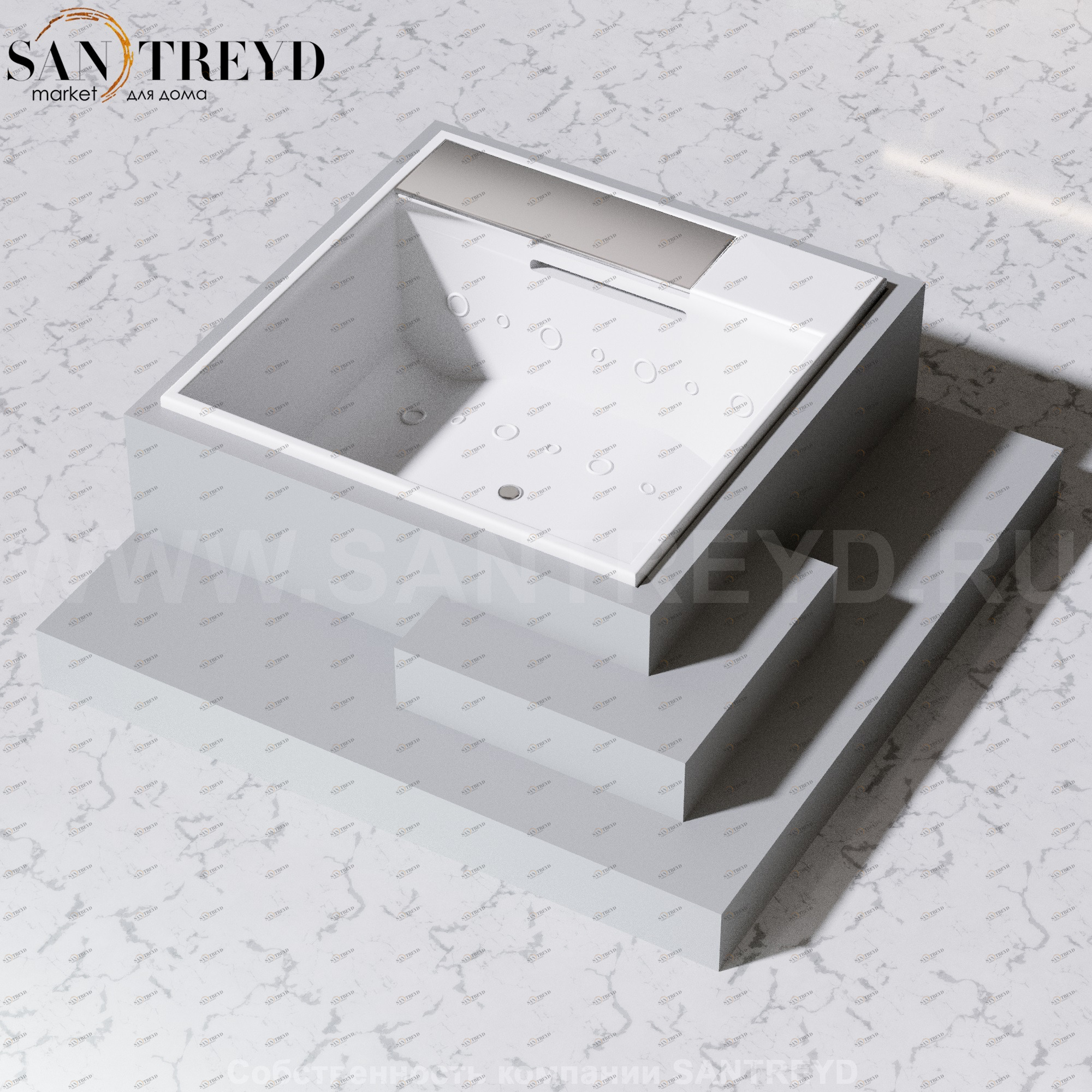 Effegibi WATERDREAM Структура со ступеньками на 2 входа для минибассейна без отделки AD10000029