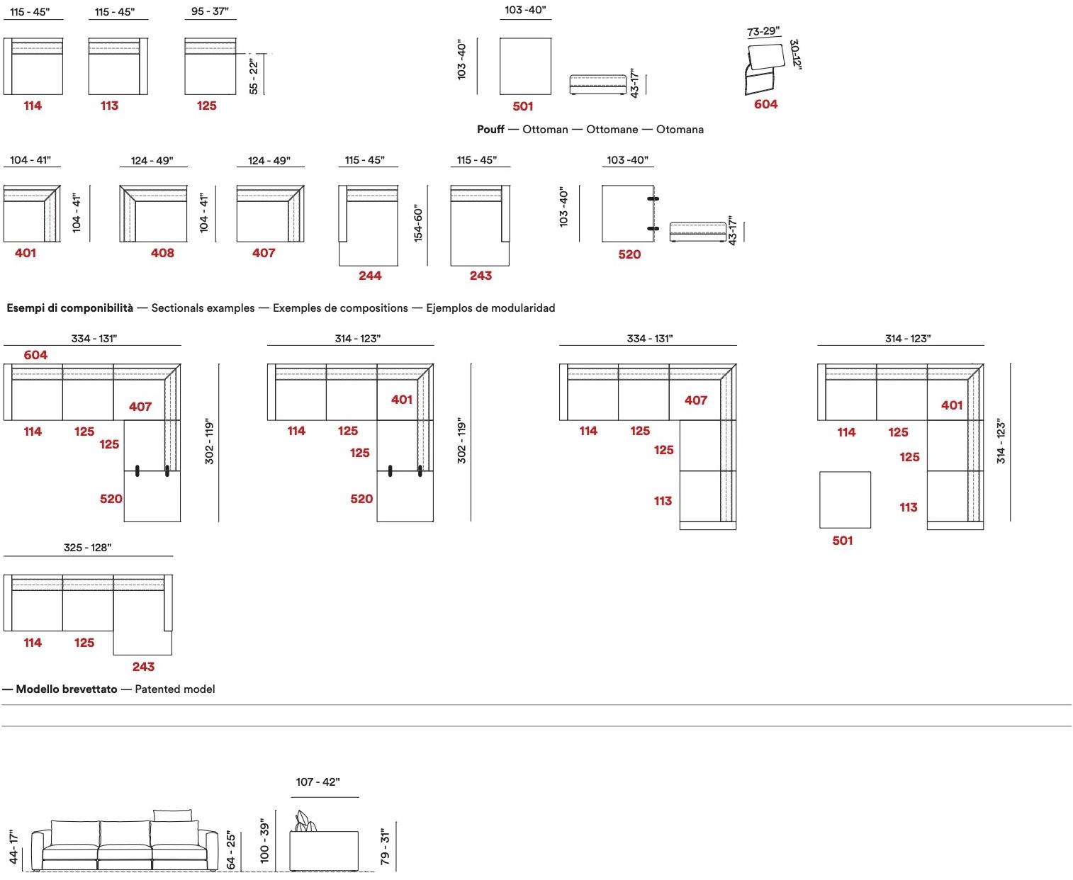 Max Divani Диван из ткани с шезлонгом sun-id-1483388 - Вид №4