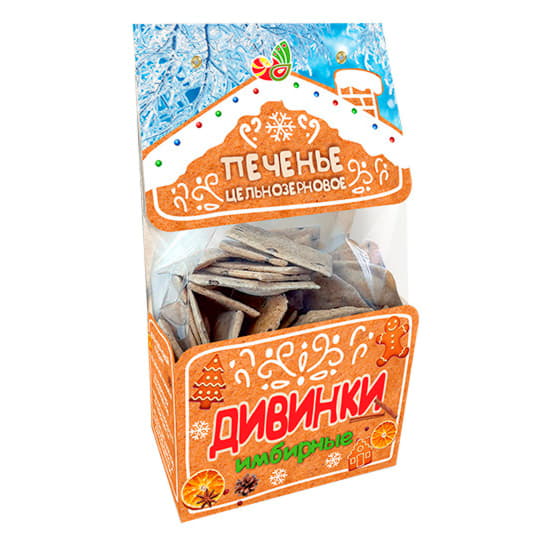 Печенье имбирное цельнозерновое с мёдом Дивинка 150 г Santreyd 12932 - Вид №1