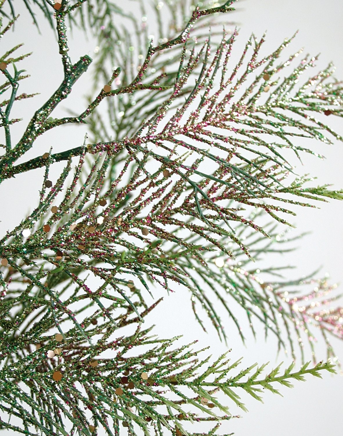 1741 819 a2 Искусственный стебель папоротника с глиттером, синтетический материал, 90 см, матовый зеленый H-andreas  - Вид №1