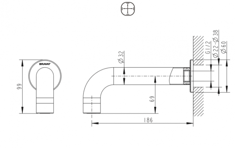 Излив  FS101C-RUS bravat  - Вид №1
