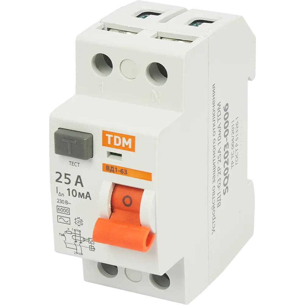 УЗО TDM Electric ВД1-63 - защита от токов утечки для домашней сети 84399430 STLM-0049214