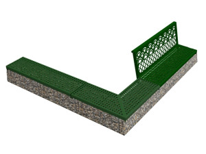 Модульная стальная скамья с порошковым покрытием со спинкой