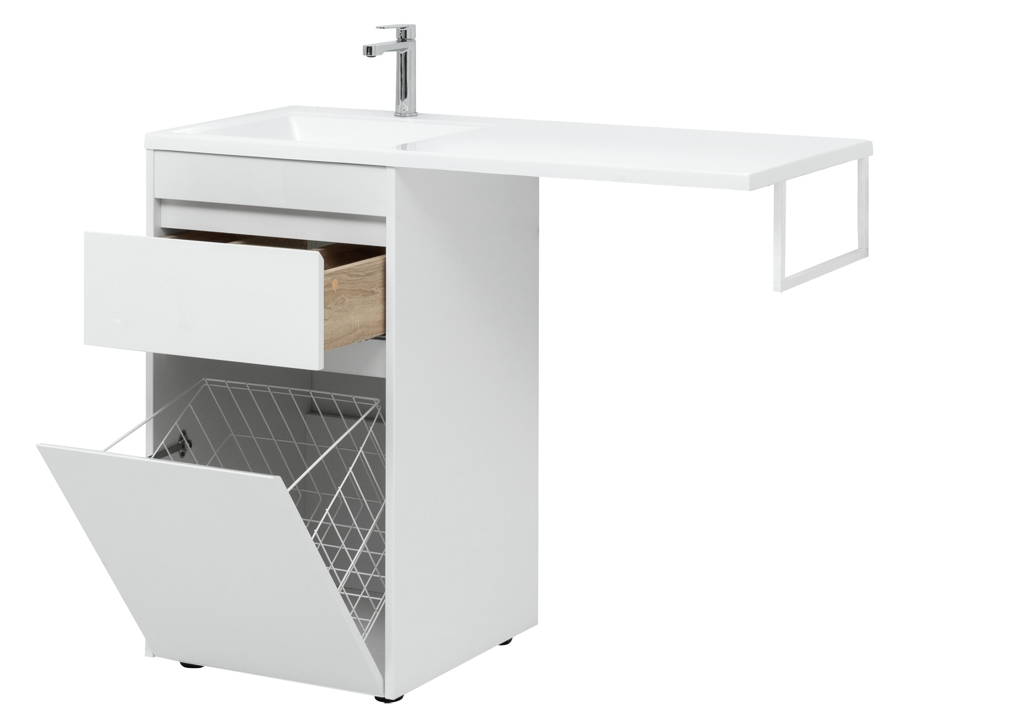 Тумба с раковиной Aquanet Токио 110 L белый (напольная, 1 ящик) 0023928900235497 - Вид №9
