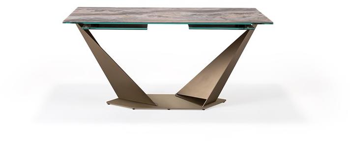 Reflex Раздвижной прямоугольный стеклянный стол с металлическим основанием sun-id-1430311 - Вид №2