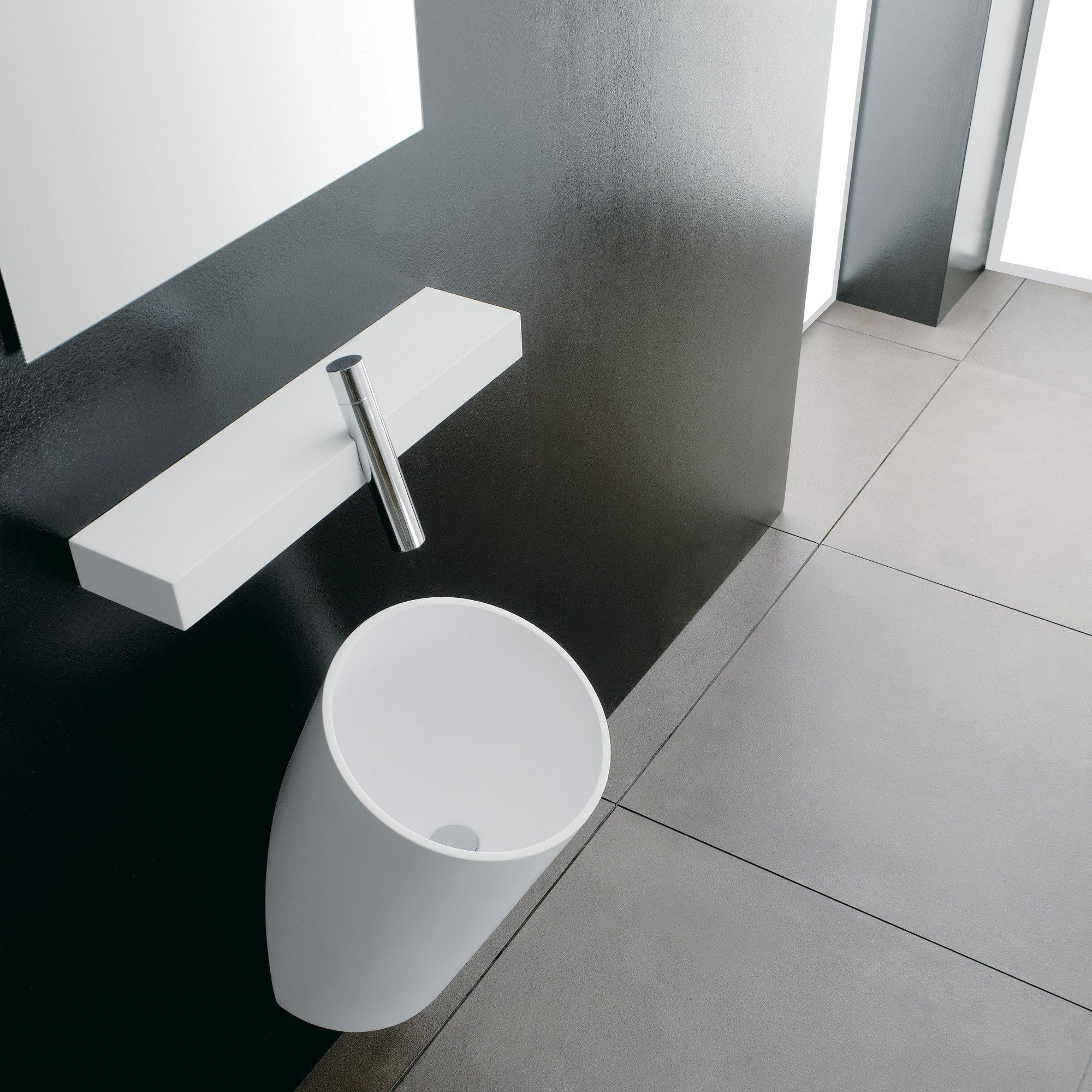 Круглый подвесной умывальник из Cristalplant® Rubinetterie Treemme блок ARCH-00031361 - Вид №1