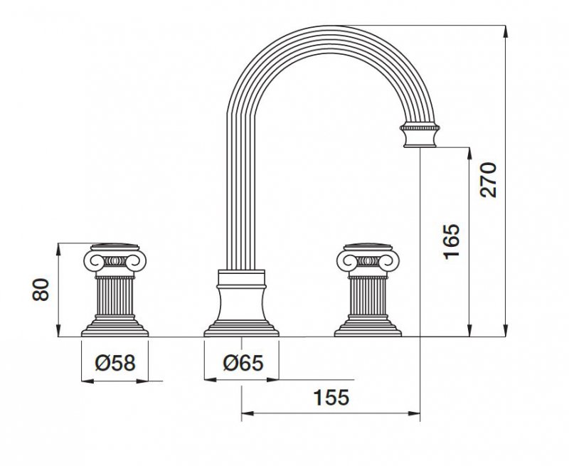 Смеситель на раковину Cezares OLIMP-BLS2-A-01-Sw - Вид №1