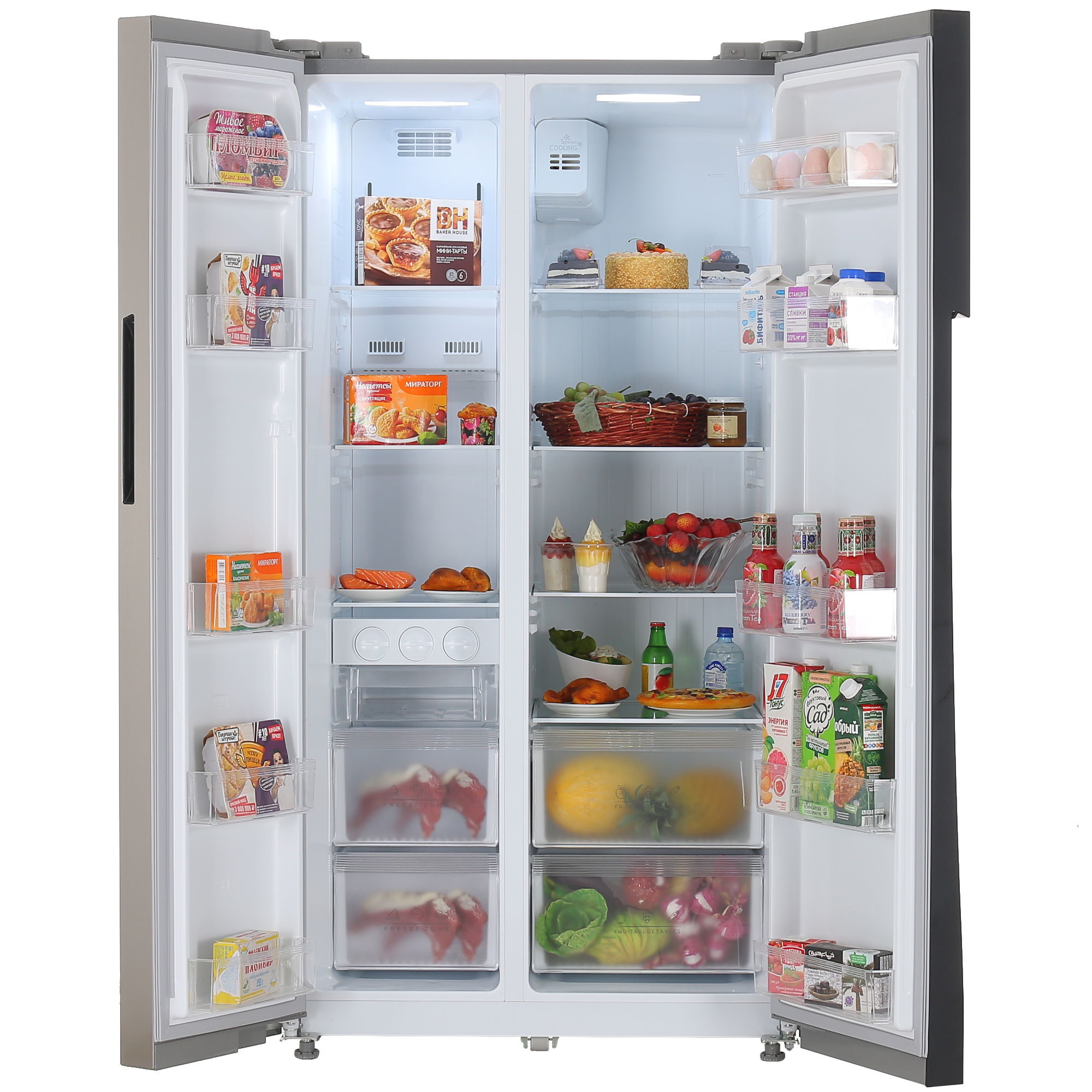 9060034 Холодильник Side by Side   DEXP SBS510M серебристый STDN-0118424 - Вид №5