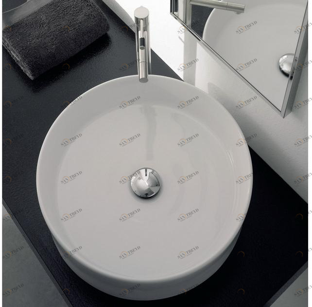 8029 Накладная раковина на столешницу  овальная Scarabeo Ceramiche Thin-Line