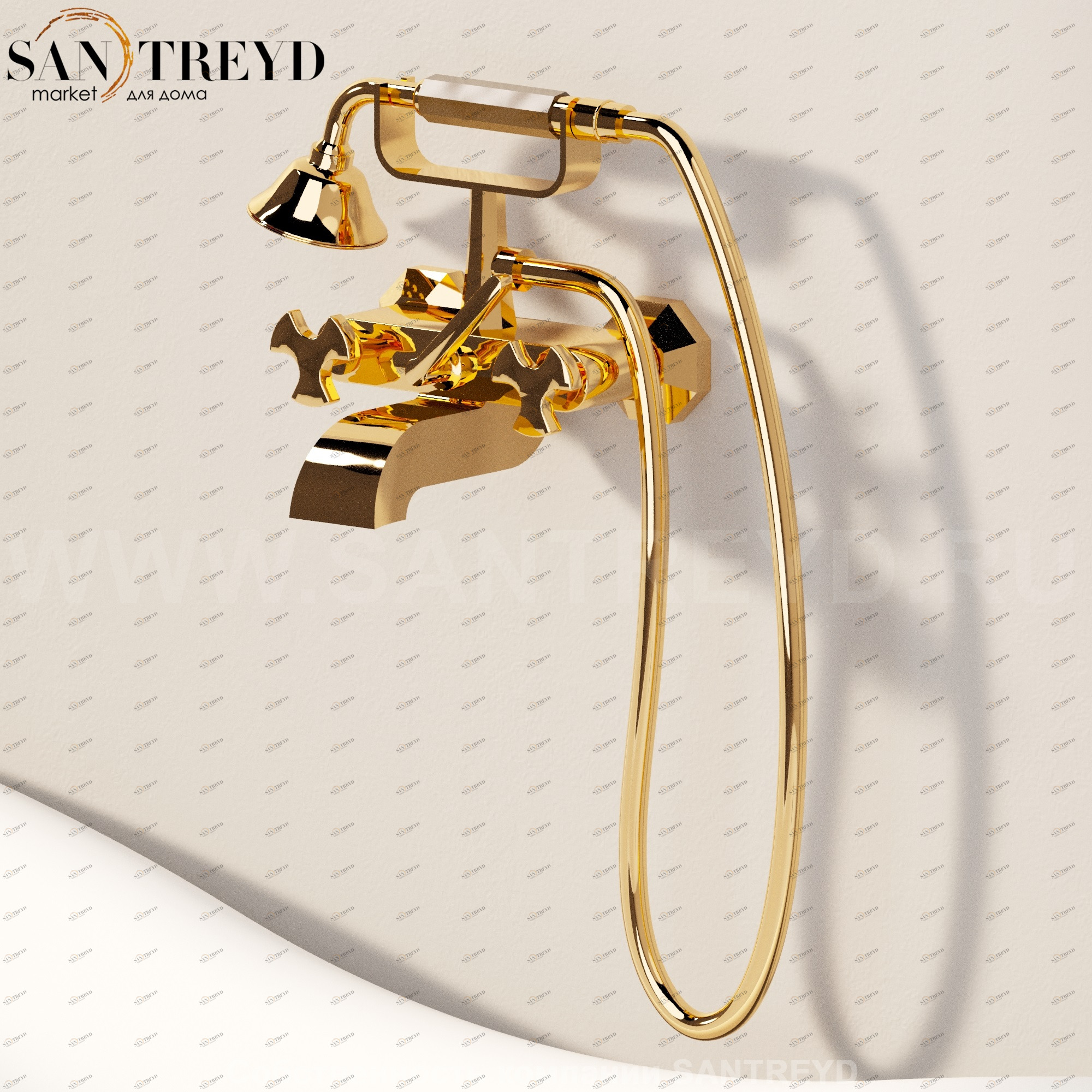 Flaminia EVERGREEN Смеситель для ванной золотой EG250.GOLD Ceramica Flaminia EG250GOLD