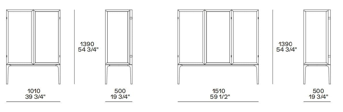 Деревянный и стеклянный шкаф с распашными дверцами Poliform Aiko ARCH-00048464 - Вид №7