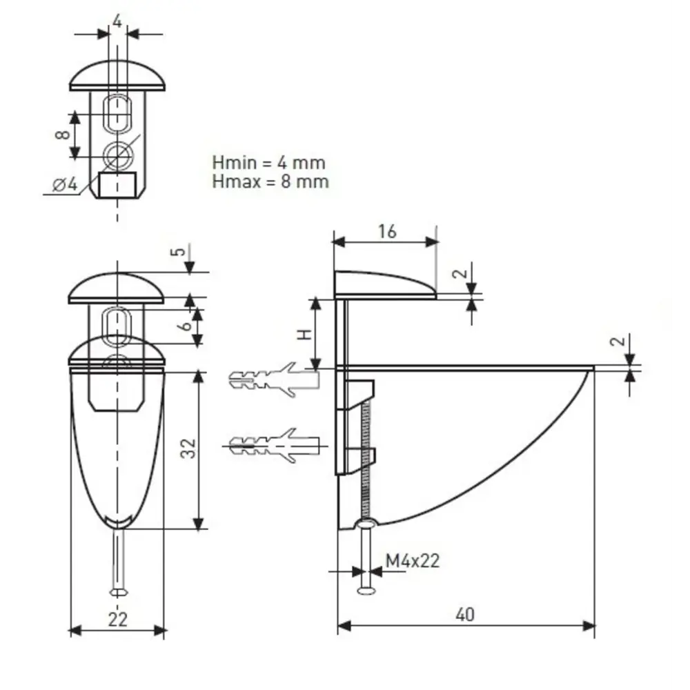 Полкодержатель Jet Пеликан для стеклянных и деревянных полок 89124180 STLM-0078676 - Вид №2