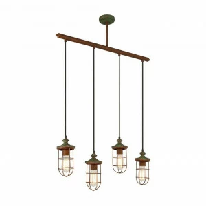 Подвесной светильник металлический коричневый Teru 15027-4H GLOBO ДИЗАЙНЕРСКИЕ, ПОД СТАРИНУ 00-3889590 Коричневый
