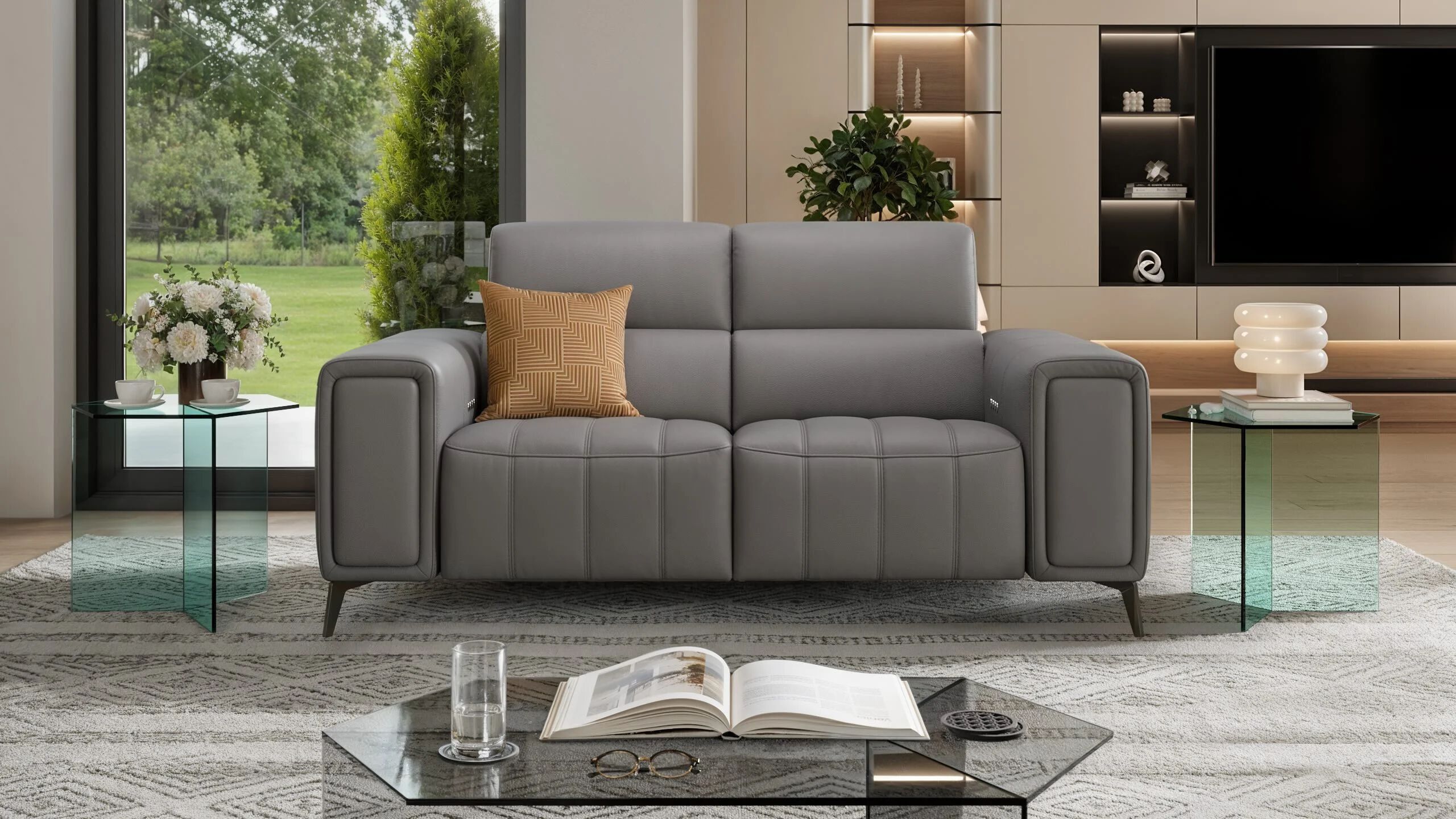 2-местный кожаный диван Sofanella Linera ARCH-00017238 - Вид №1