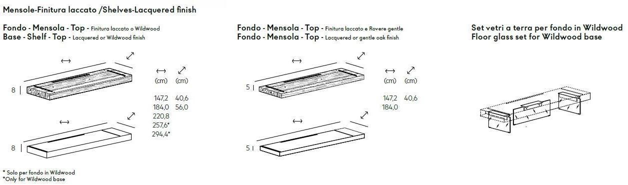 Lago Самонесущий открытый книжный шкаф из дерева и стекла Air sun-id-1401620 - Вид №13