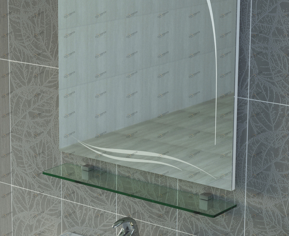 Стеклянная полка 600600⨉120⨉8 мм хром Santreyd VIGO sun-id-665247