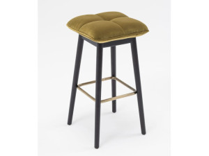 Высокий стул из ткани и ясеня с подставкой для ног