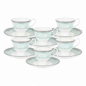 Кофейный набор фарфоровый бело-голубой "Прикосновение" NARUMI ПРИКОСНОВЕНИЕ 00-3946922 Белый;голубой